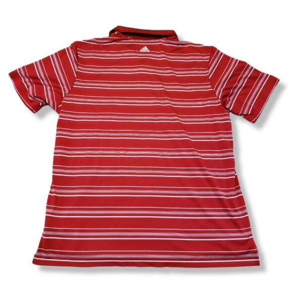 Adidas Shirt Size XL Men's Adidas Golf Puremotion Polo Shirt Striped Stripes Red - Picture 2 of 6